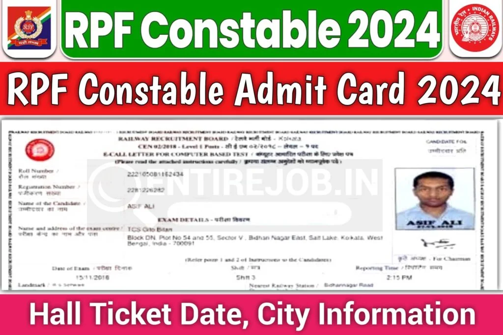 RPF Constable Admit Card 2024