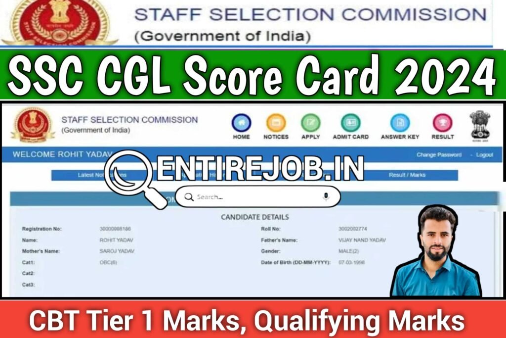 SSC CGL Score Card 2024